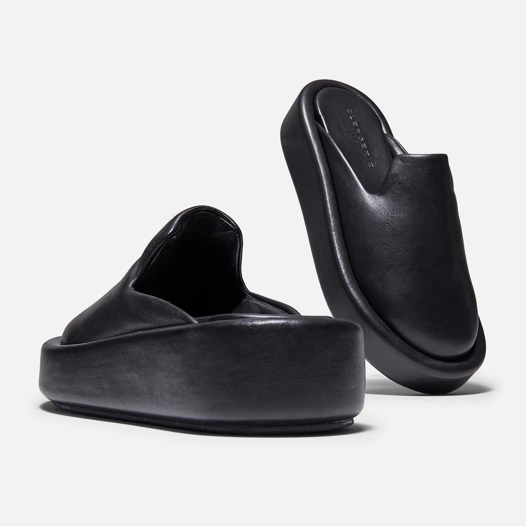 MULES - ALFY MULES, BLACK LAMBSKIN - ALFYBLKNAPM350 - Clergerie Paris - USA