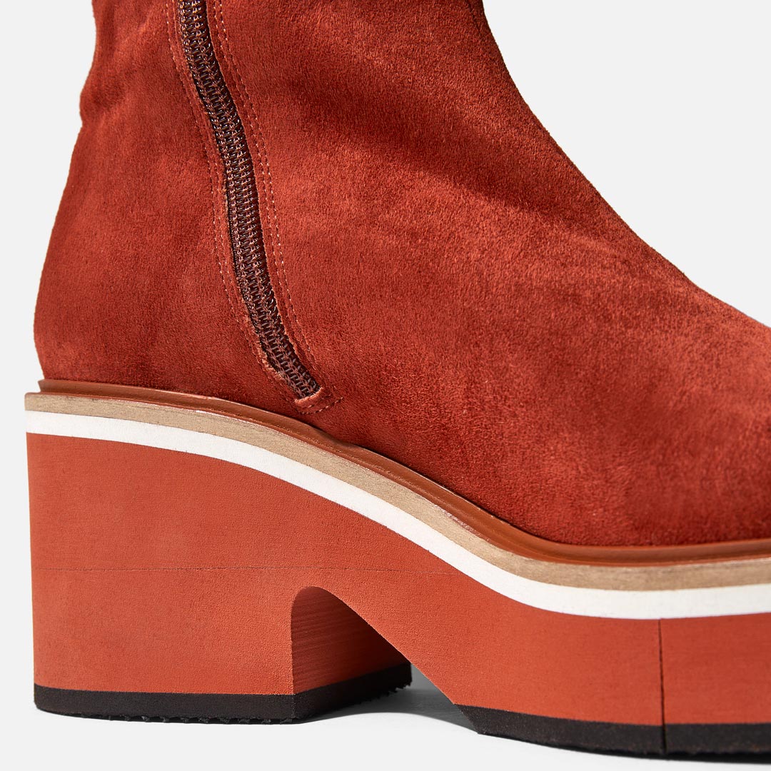 HIGH BOOTS - ANKI boots, brick suede lambskin || OUTLET - ANKIBRCSDRM340 - Clergerie Paris - USA