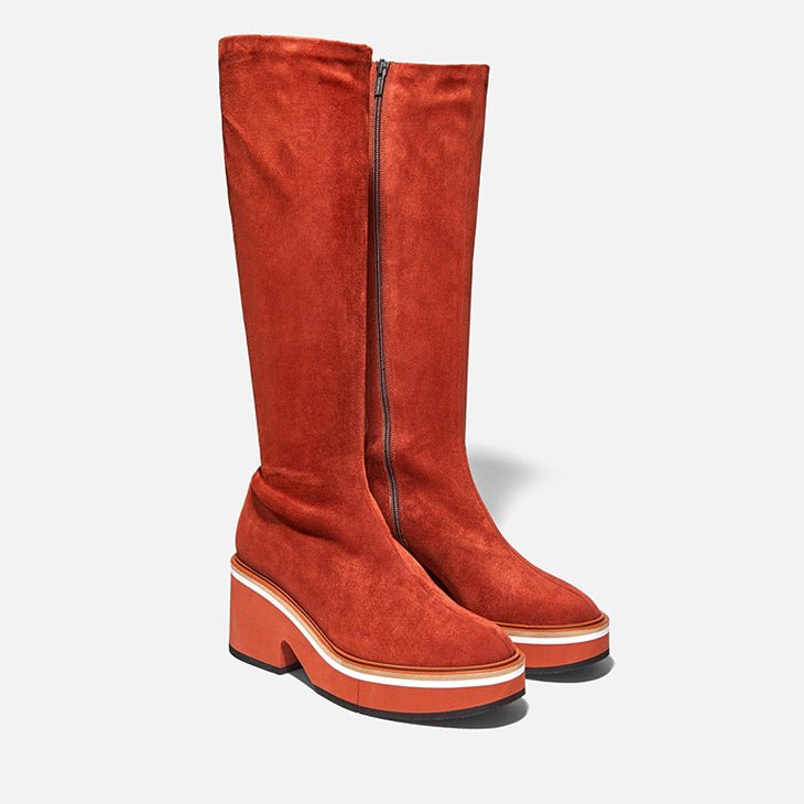 HIGH BOOTS - ANKI, brick suede || OUTLET - Clergerie Paris - USA