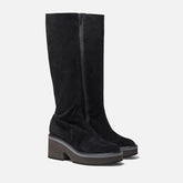 HIGH BOOTS - ANKI, suede stretch black - Clergerie Paris - USA