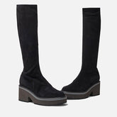 HIGH BOOTS - ANKI, suede stretch black - Clergerie Paris - USA