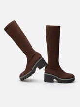 HIGH BOOTS - ANKI, suede stretch brown - Clergerie Paris - USA