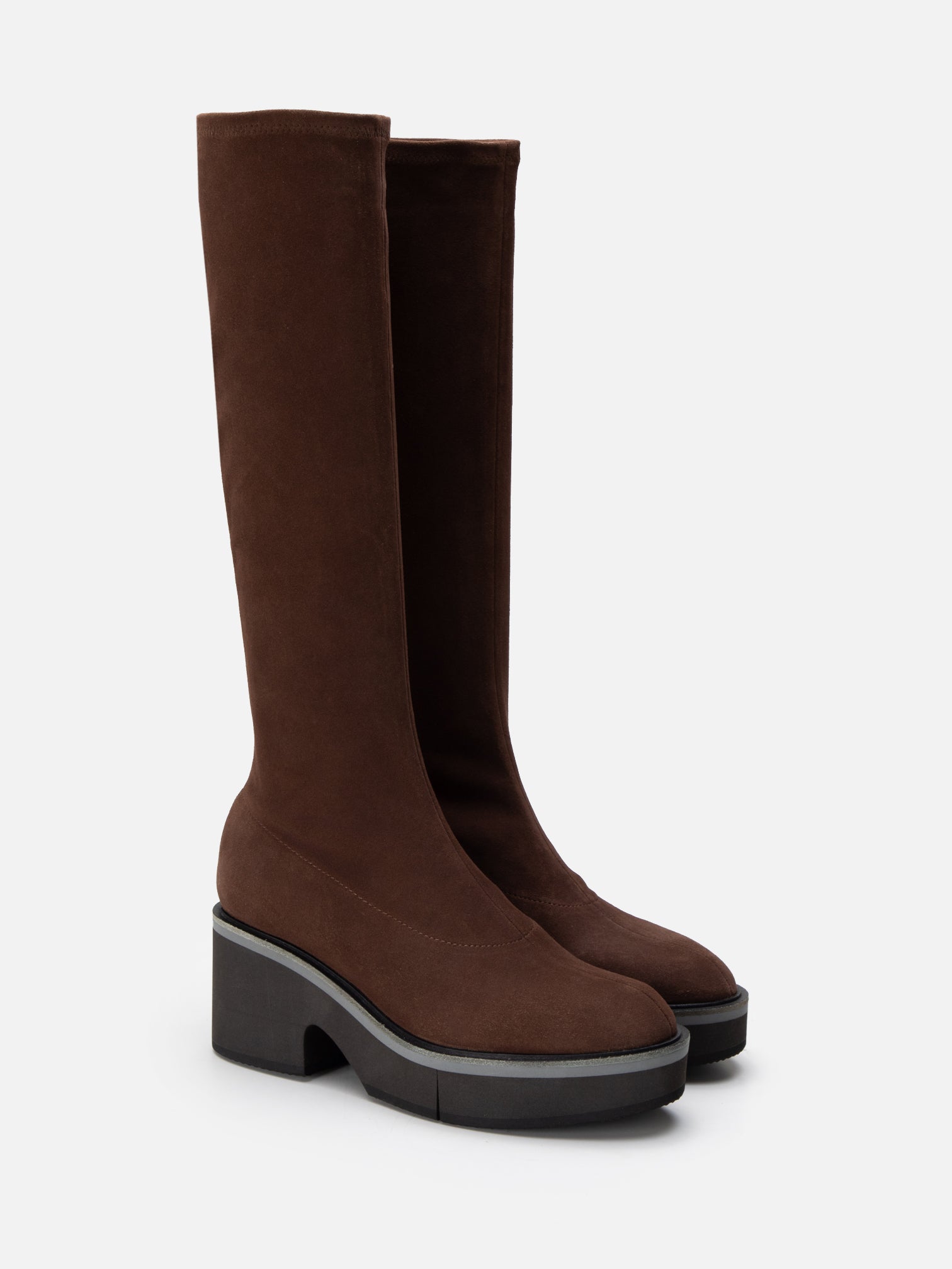 HIGH BOOTS - ANKI, suede stretch brown - Clergerie Paris - USA