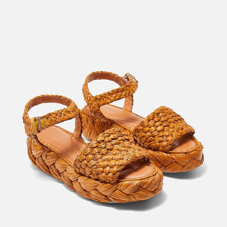 SANDALS - ANNIE, yellow raffia || OUTLET - Clergerie Paris - USA