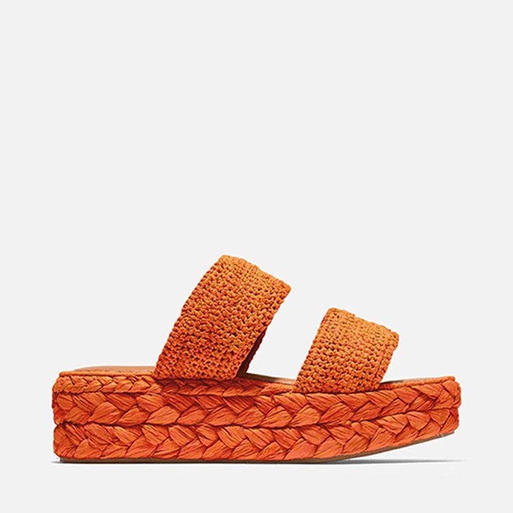 MULES - ARLENE, papaya straw - Clergerie Paris - USA