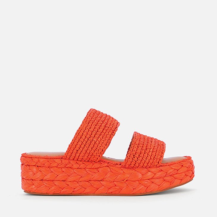 MULES - ARLENE, papaya straw - Clergerie Paris - USA