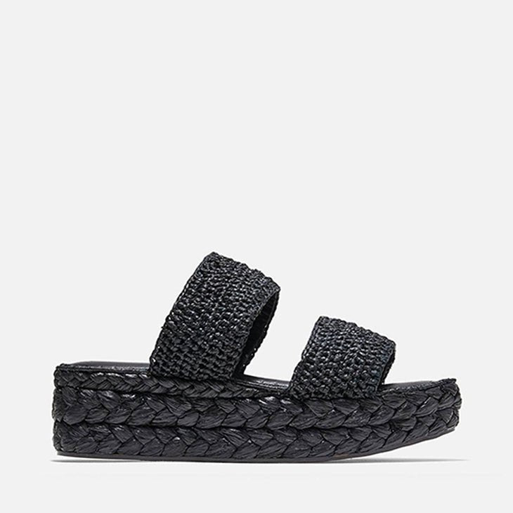 MULES - ARLENE, raffia black - Clergerie Paris - USA