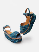 SANDALS - ARTY, azure raffia - Clergerie Paris - USA