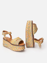 SANDALS - ARTY, pastel raffia - Clergerie Paris - USA