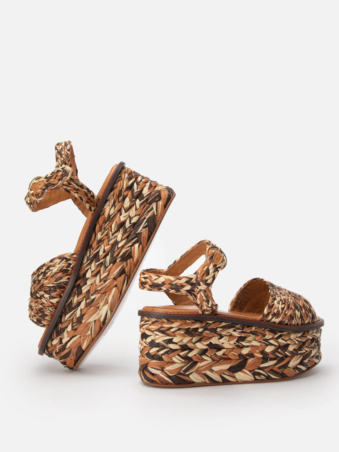 SANDALS - ARTY, wood raffia - Clergerie Paris - USA