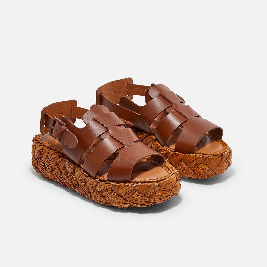 SANDALS - AUREL sandals, wood brown calfskin || OUTLET - AURELWOOCALM350 - Clergerie Paris - USA