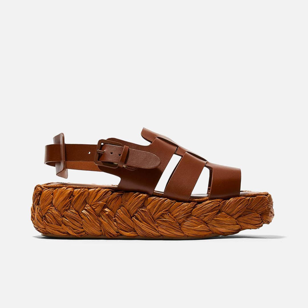 SANDALS - AUREL sandals, wood brown calfskin || OUTLET - AURELWOOCALM350 - Clergerie Paris - USA
