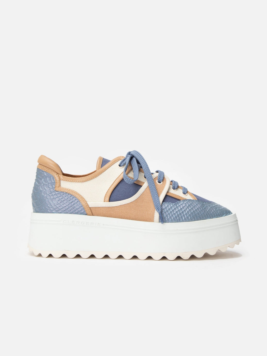 SNEAKERS - AURORA, azure snake effect iridescent - Clergerie Paris - USA