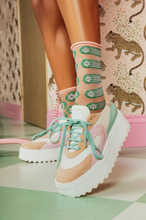SNEAKERS - AWAKE, nude suede - Clergerie Paris - USA