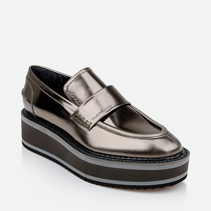 LOAFERS - BAHATI, gloss metallic gobi - Clergerie Paris - USA