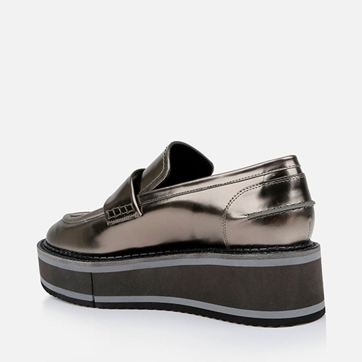 LOAFERS - BAHATI, gloss metallic gobi - Clergerie Paris - USA