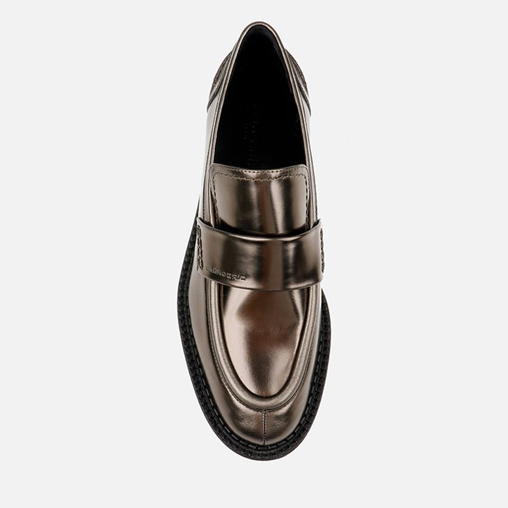 LOAFERS - BAHATI, gloss metallic gobi - Clergerie Paris - USA