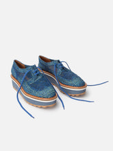 DERBIES - BASEL, azure raffia - Clergerie Paris - USA