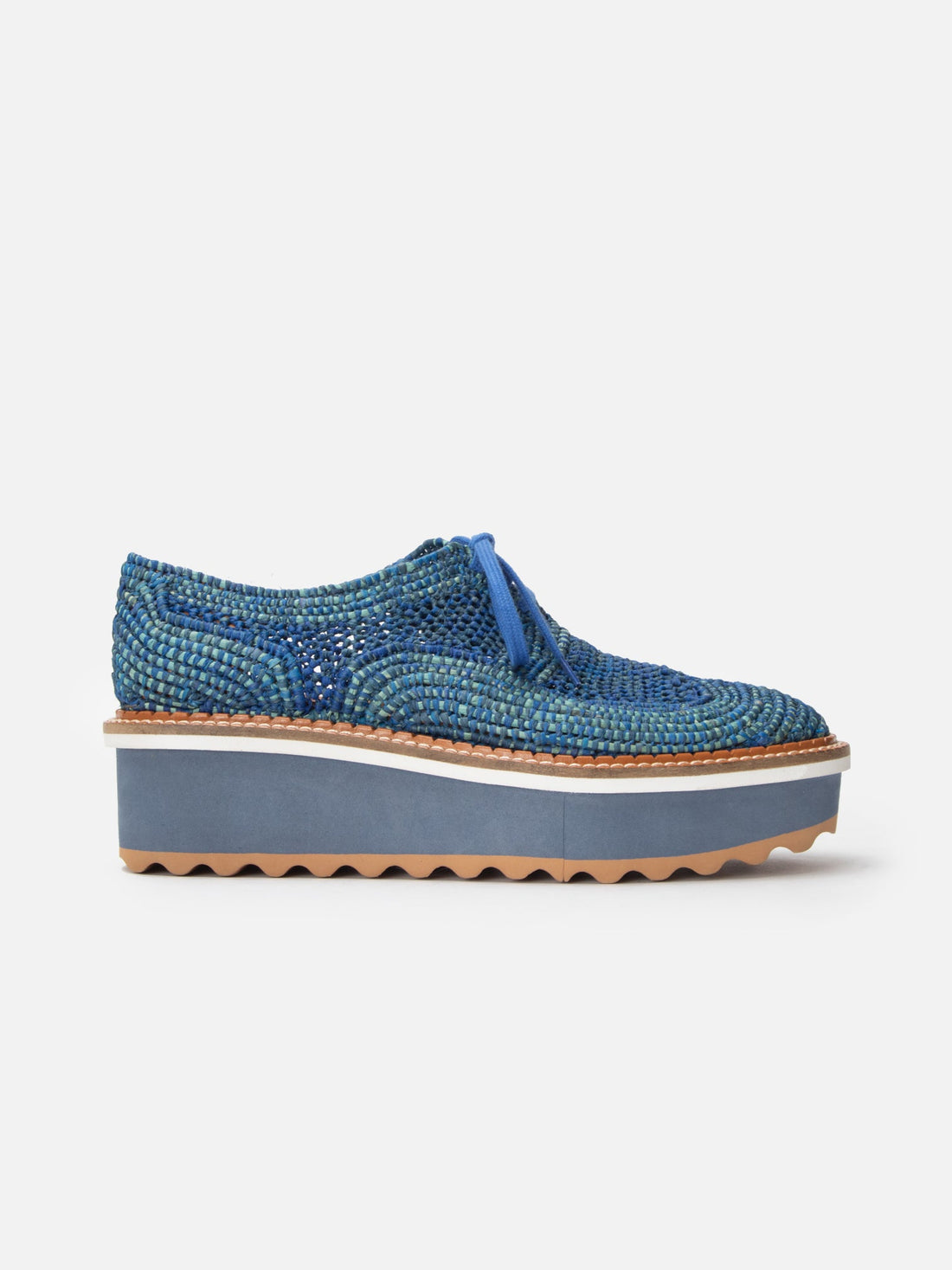 DERBIES - BASEL, azure raffia - Clergerie Paris - USA