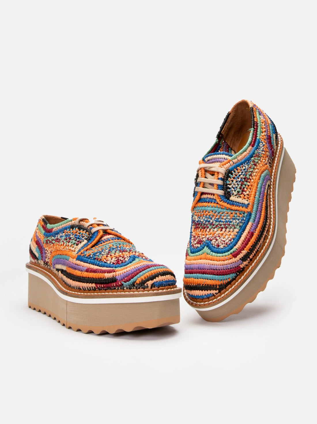 DERBIES - BASEL, bright mix raffia - Clergerie Paris - USA