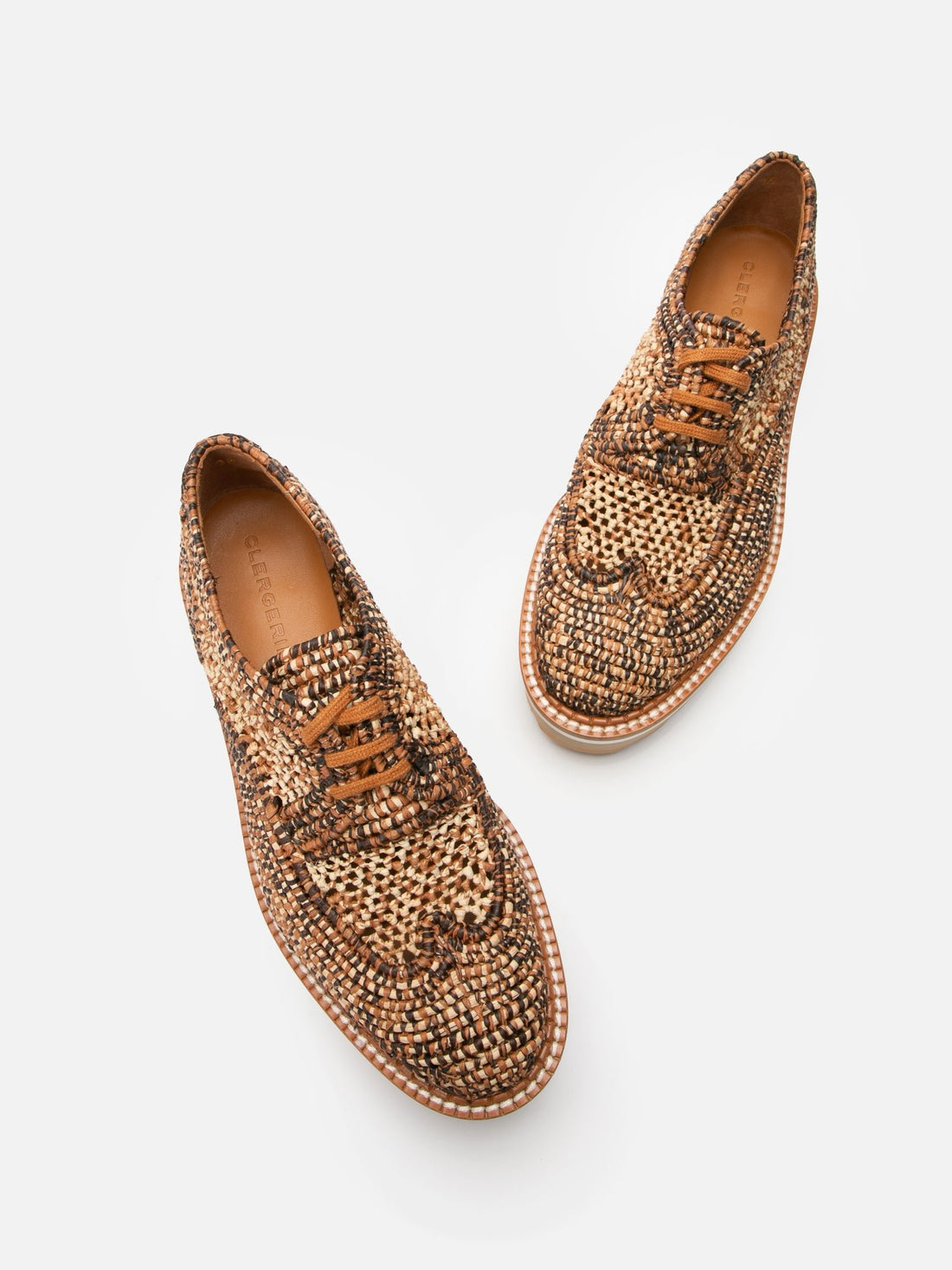 DERBIES - BASEL, brown raffia - Clergerie Paris - USA