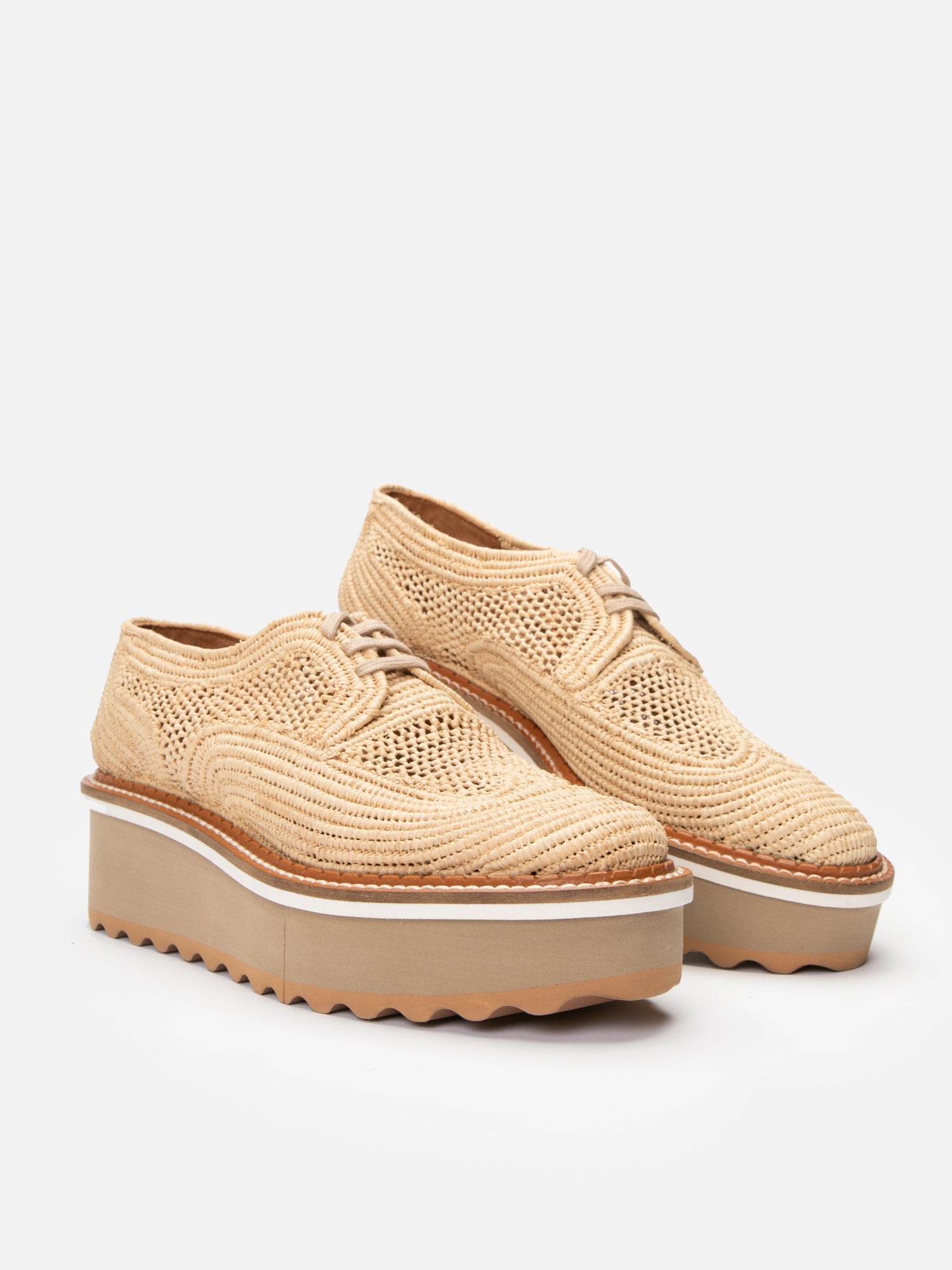 DERBIES - BASEL, natural raffia - Clergerie Paris - USA