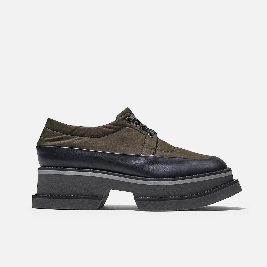 DERBIES - BECK derbies, moss green fabric || OUTLET - BECKTBLKCALM340 - Clergerie Paris - USA