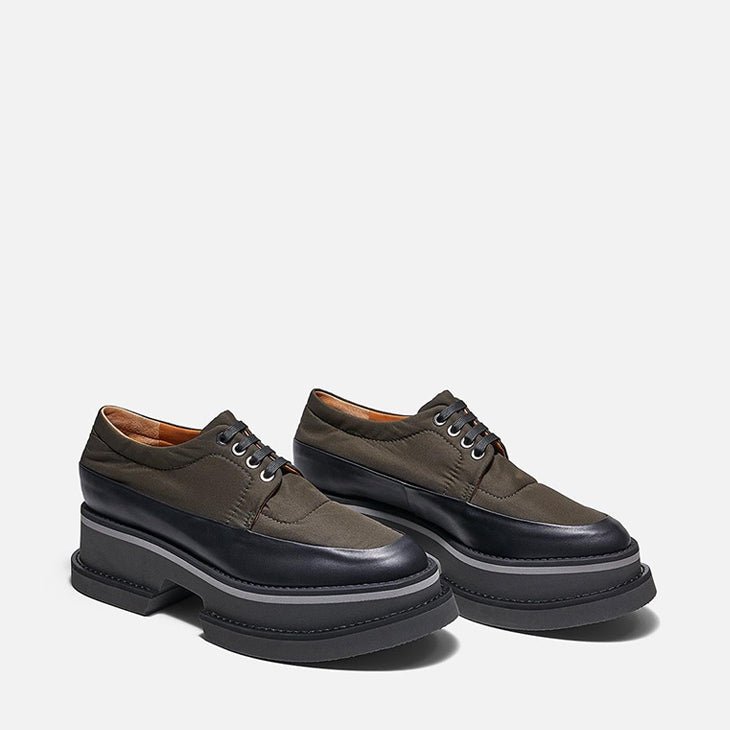 DERBIES - BECK, moss green fabric || OUTLET - Clergerie Paris - USA