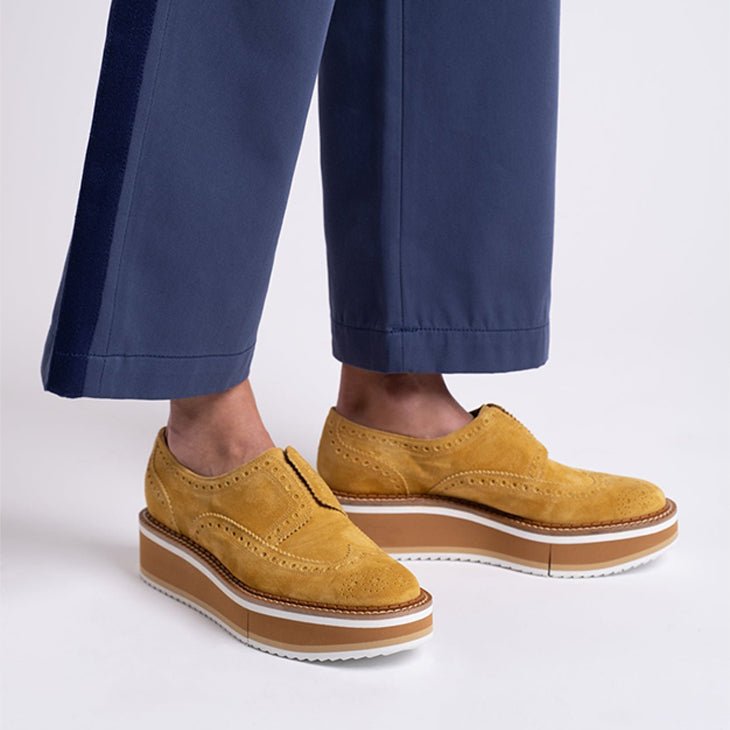 DERBIES - BECKA, yellow suede || OUTLET - Clergerie Paris - USA