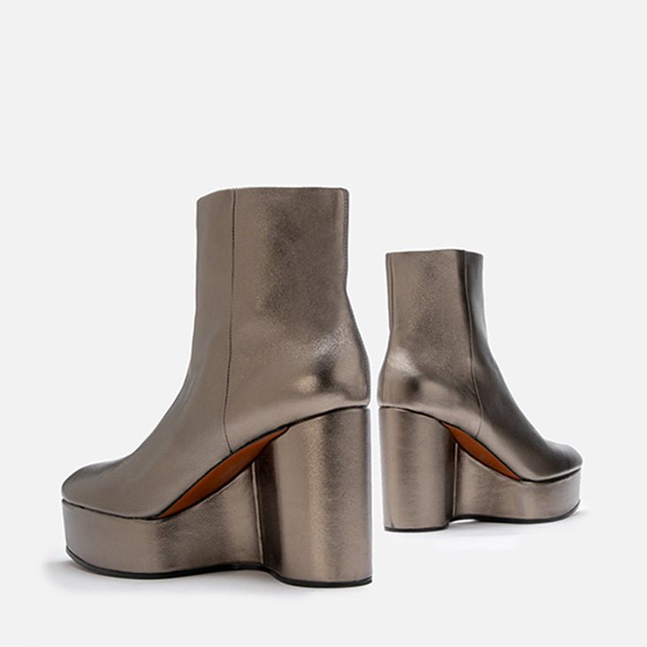 ANKLE BOOTS - BELEN, metallic gobi - Clergerie Paris - USA