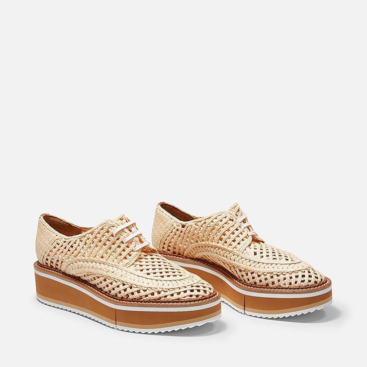 DERBIES - BIBA, natural cellulose raffia - Clergerie Paris - USA