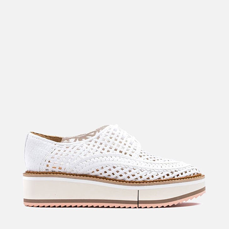 DERBIES - BIBA, white cellulose raffia || OUTLET - Clergerie Paris - USA