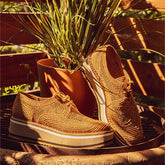 DERBIES - BIRDIE, brown & golden raffia - Clergerie Paris - USA