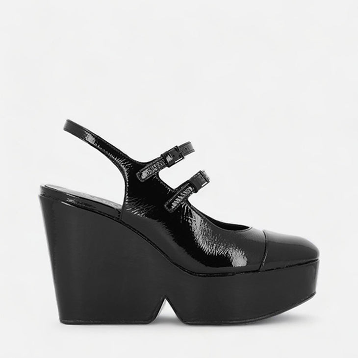 WEDGES - BONITA, varnished black - Clergerie Paris - USA