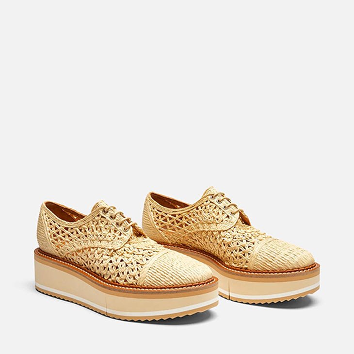 DERBIES - BORRIL, natural raffia || OUTLET - Clergerie Paris - USA