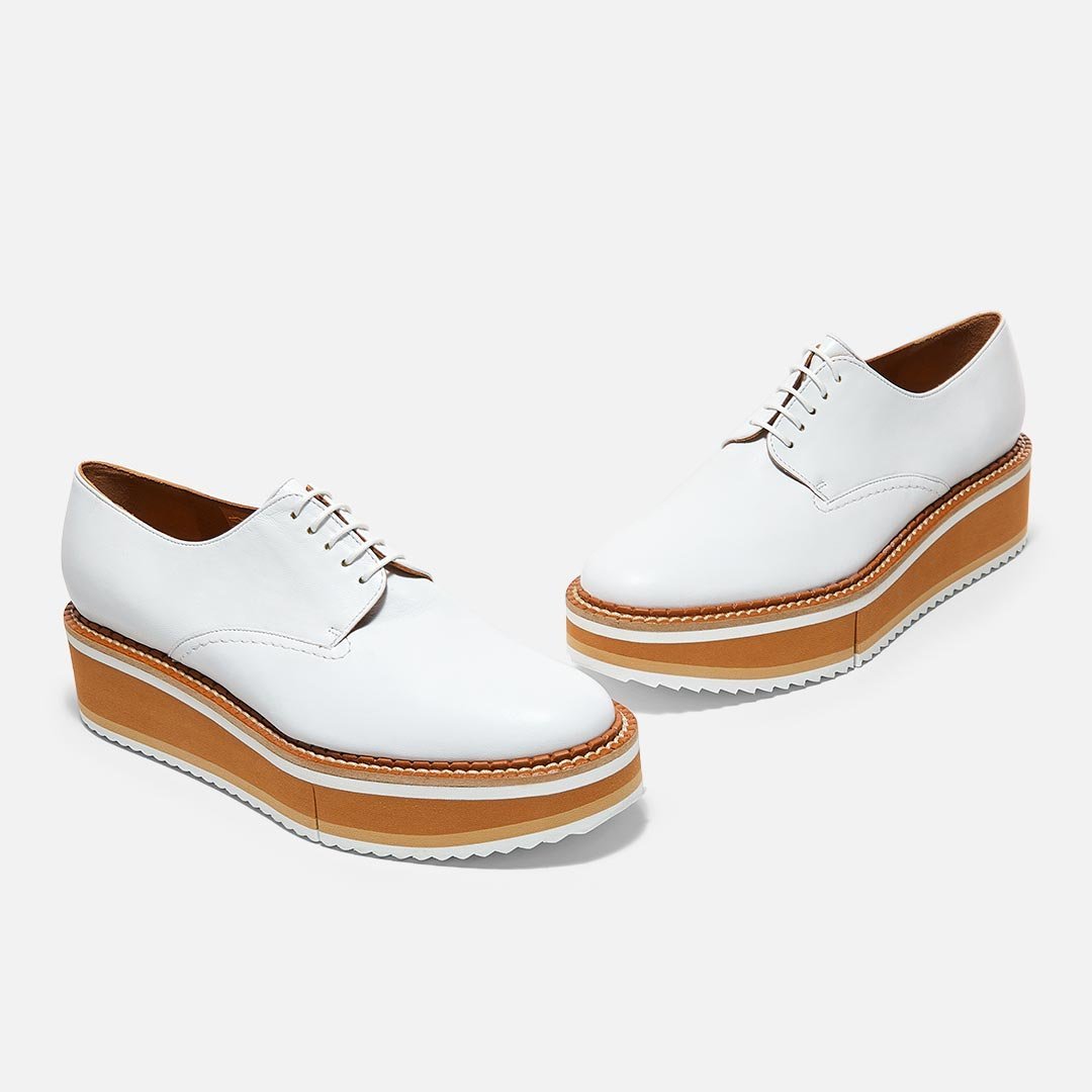 DERBIES - BROOK derbies, white lambskin - BROOK7WHINPAM350 - Clergerie Paris - USA