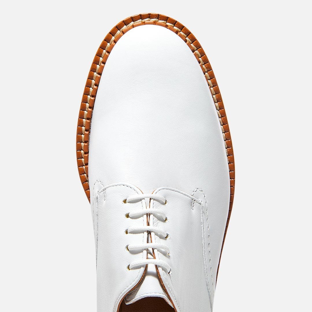 DERBIES - BROOK derbies, white lambskin - BROOK7WHINPAM350 - Clergerie Paris - USA