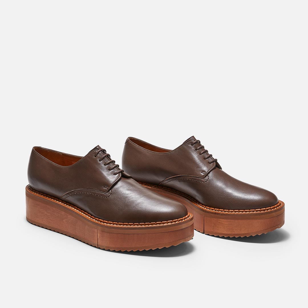 DERBIES - BROOK derbies, wood brown lambskin || OUTLET - BROOK8BRONAPM340 - Clergerie Paris - USA