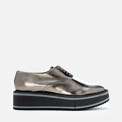 DERBIES - BROOK, gloss metallic gobi - Clergerie Paris - USA