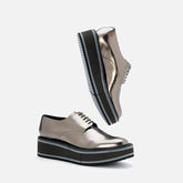 DERBIES - BROOK, gloss metallic gobi - Clergerie Paris - USA