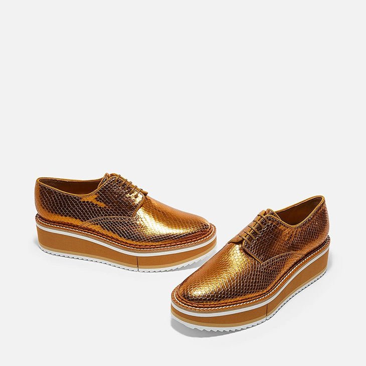 DERBIES - BROOK, yellow metallic || OUTLET - Clergerie Paris - USA