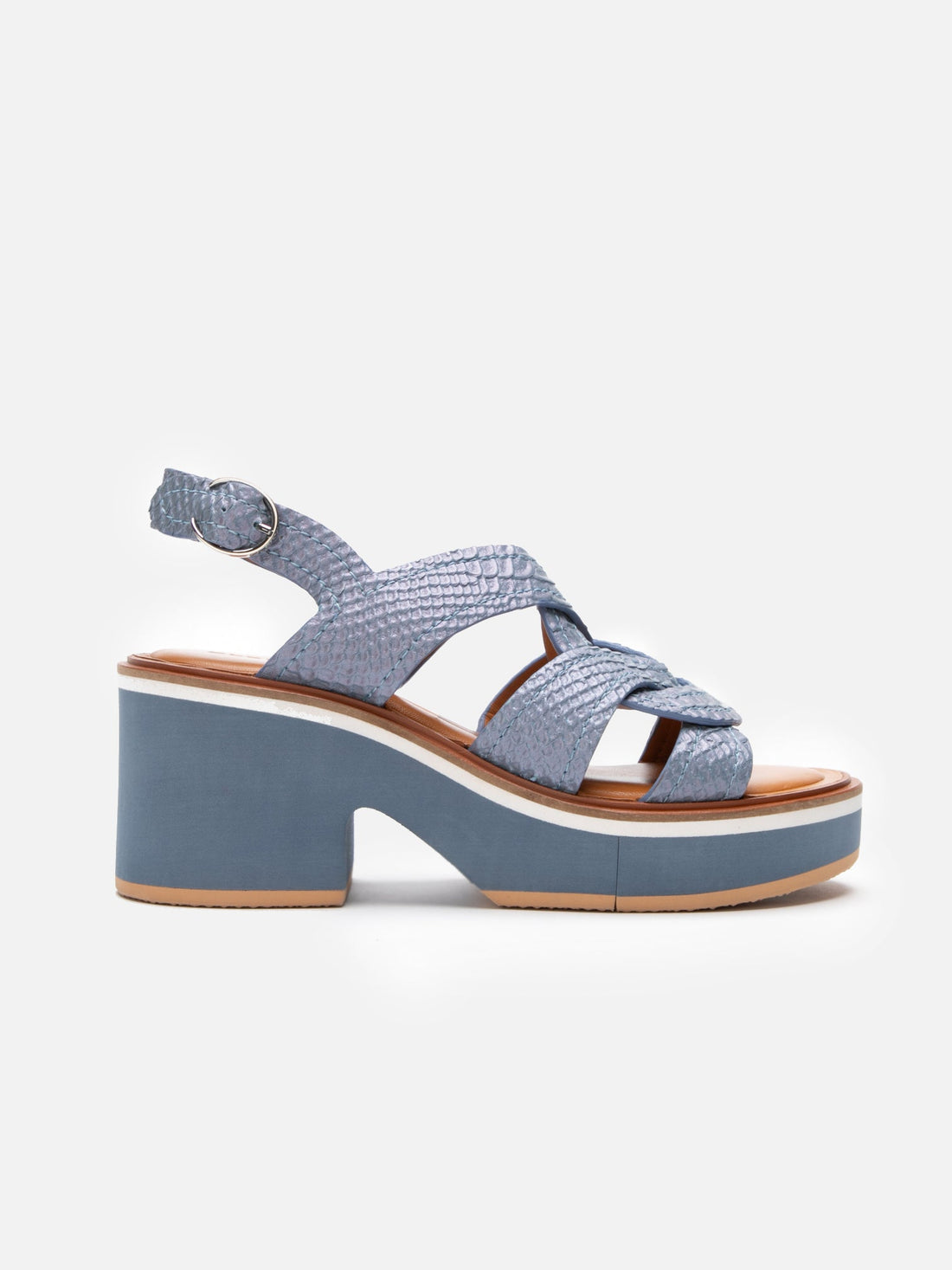 SANDALS - CALIXA, azure snake effect - Clergerie Paris - USA