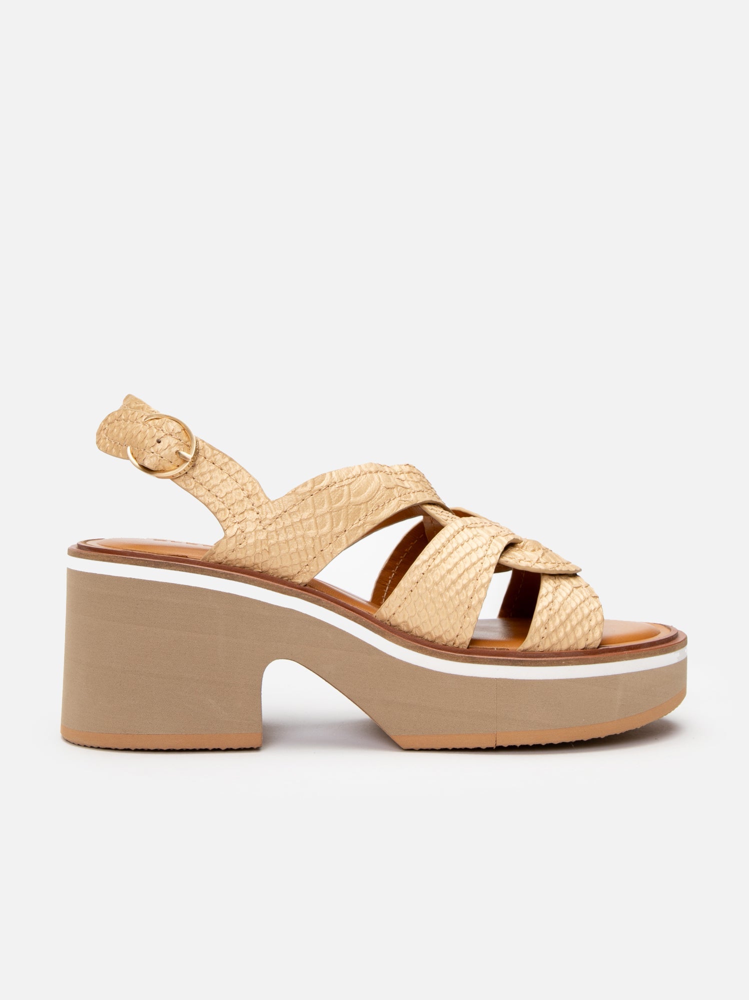 SANDALS - CALIXA, nude snake effect - Clergerie Paris - USA
