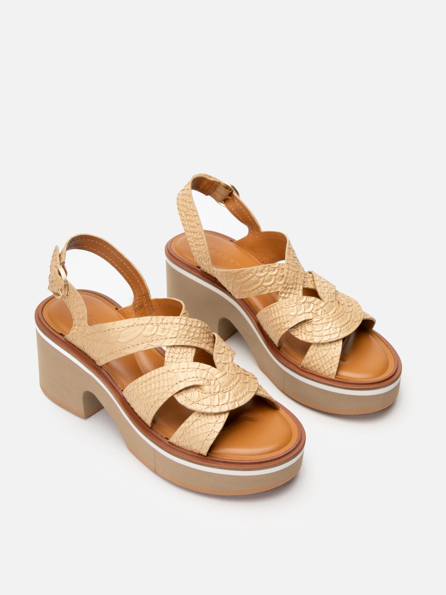 SANDALS - CALIXA, nude snake effect - Clergerie Paris - USA