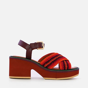 SANDALS - CARYA, crochet red - Clergerie Paris - USA