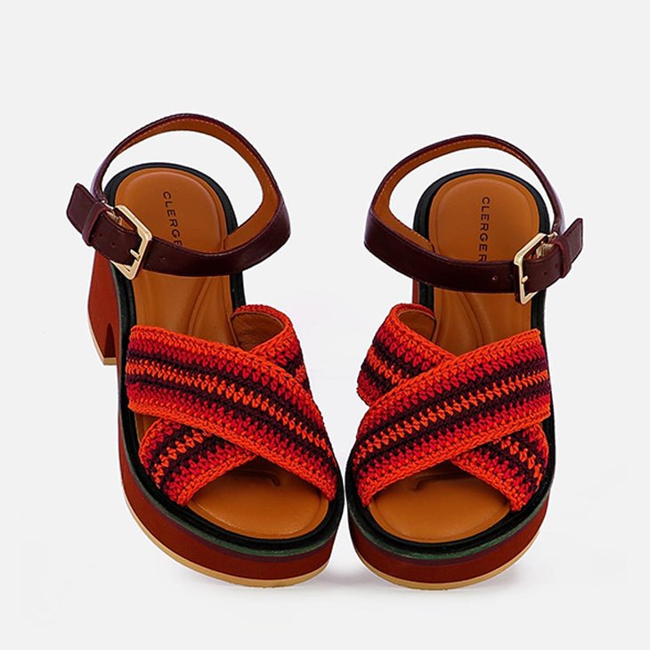 SANDALS - CARYA, crochet red - Clergerie Paris - USA