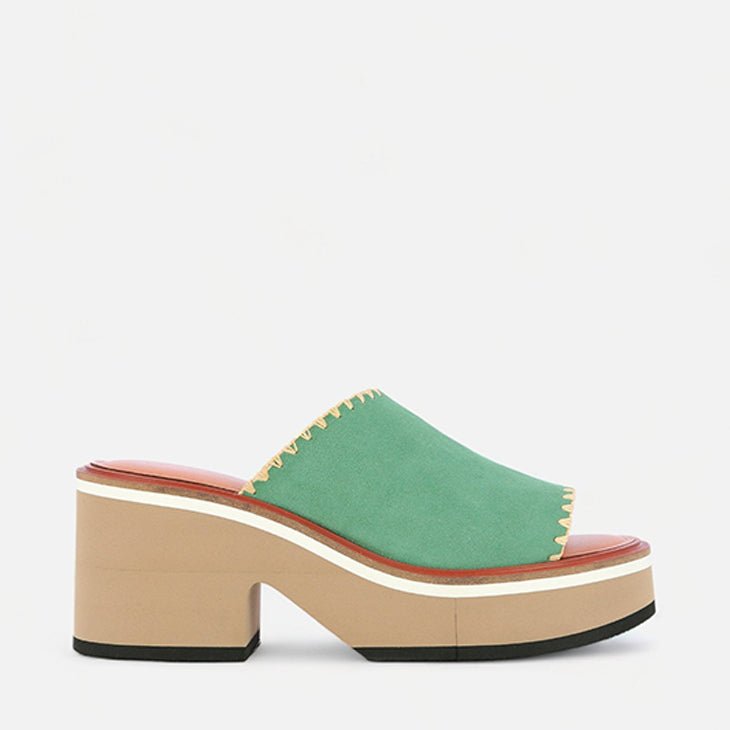 MULES - CESSY, suede moss - Clergerie Paris - USA