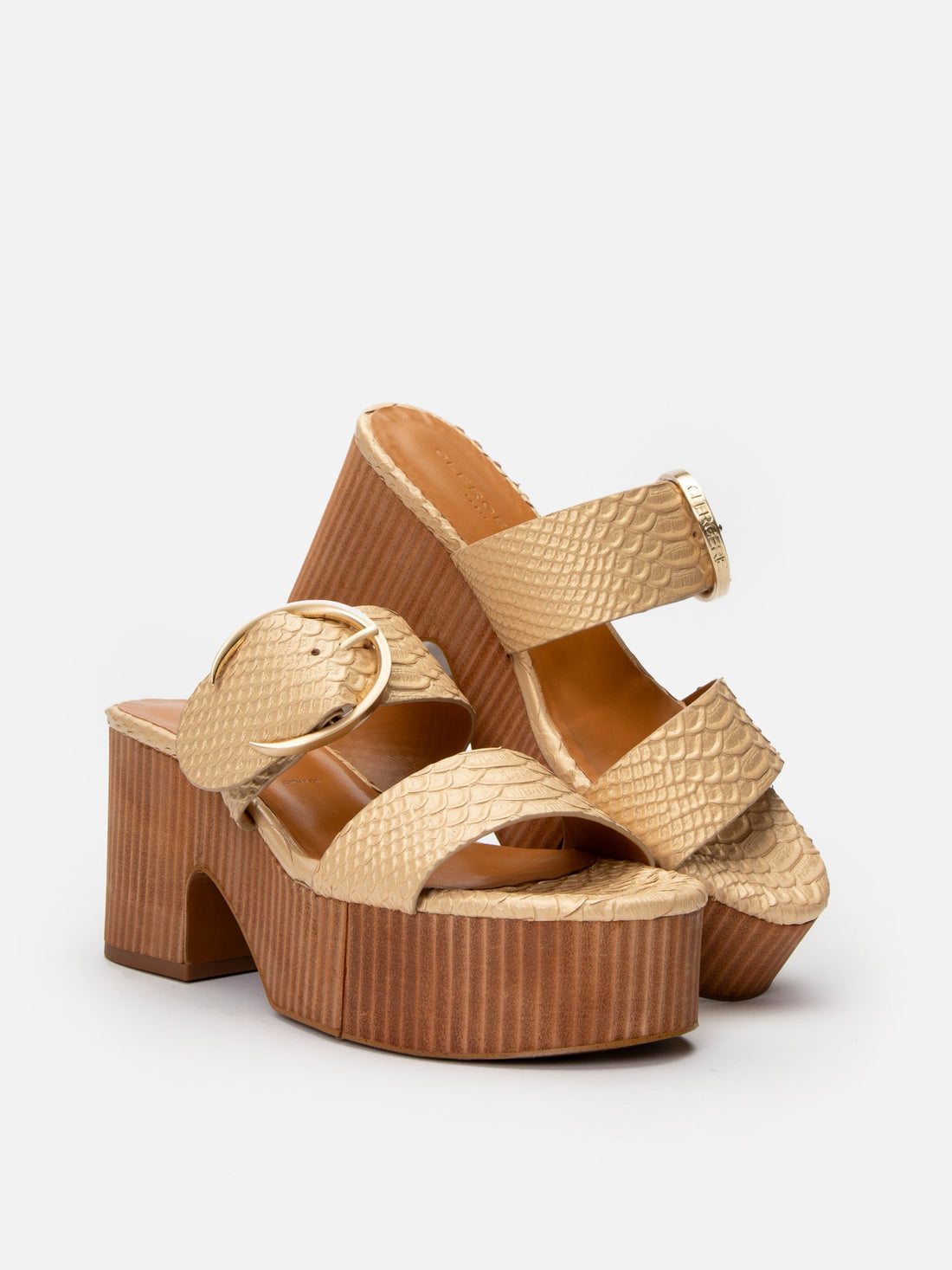 SANDALS - CHANCE, nude snake effect - Clergerie Paris - USA