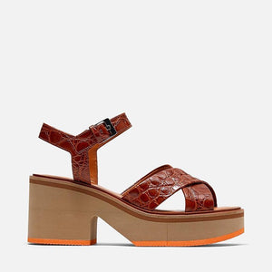 SANDALS - CHARLINE, brown croco || OUTLET - Clergerie Paris - USA