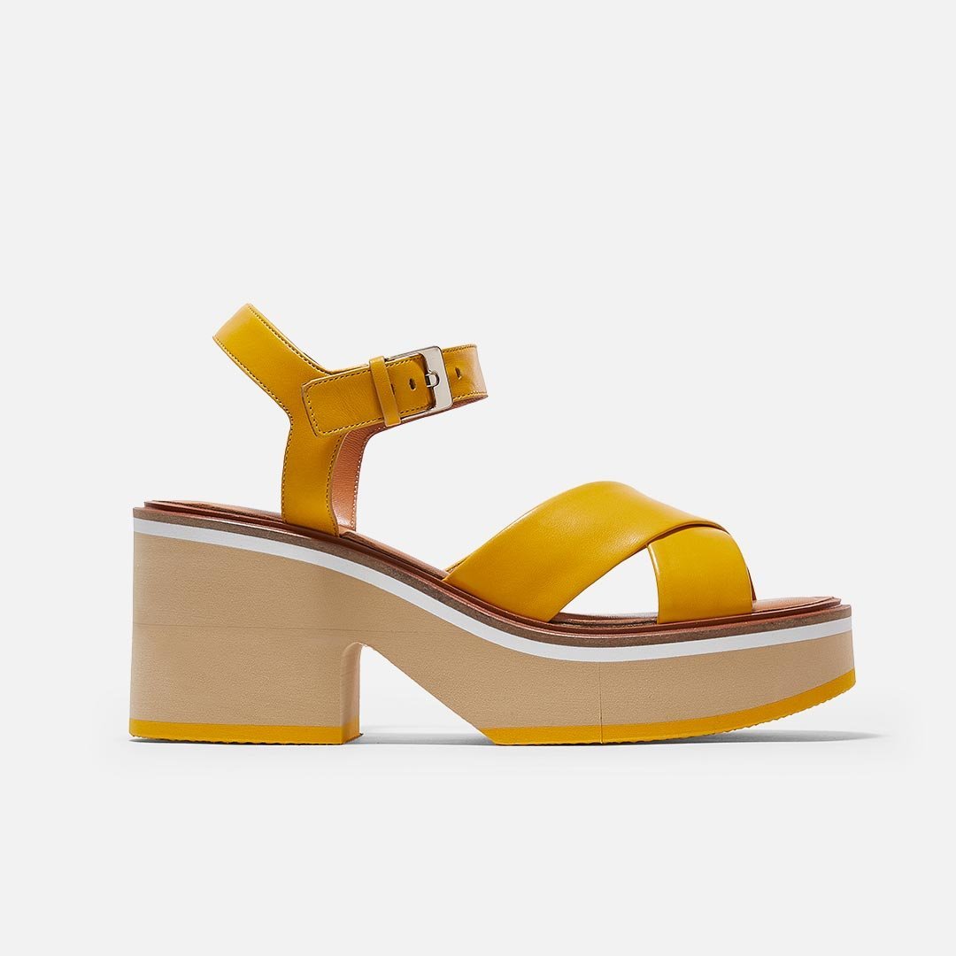 SANDALS - CHARLINE sandals, lambskin amber yellow - CHARLINE8AMBNAPM340 - Clergerie Paris - USA